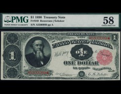Fr. 349 1890 $1 Treasury Note PMG 58